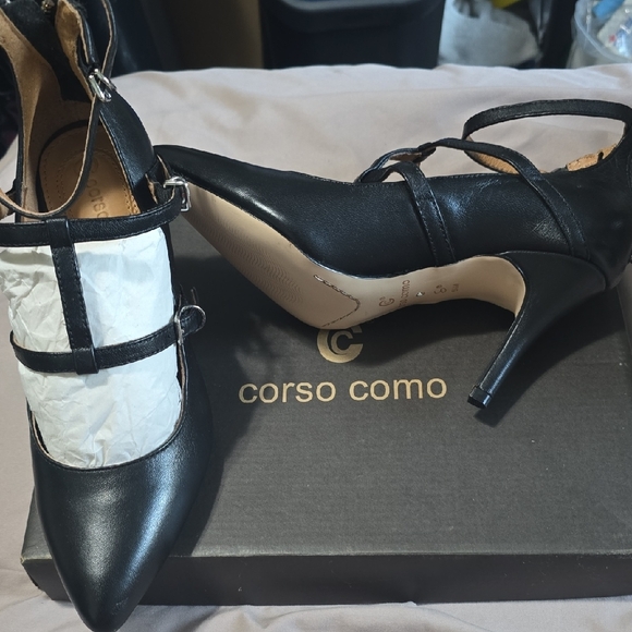 Corso Como Black Strappy Heels - Picture 2 of 7